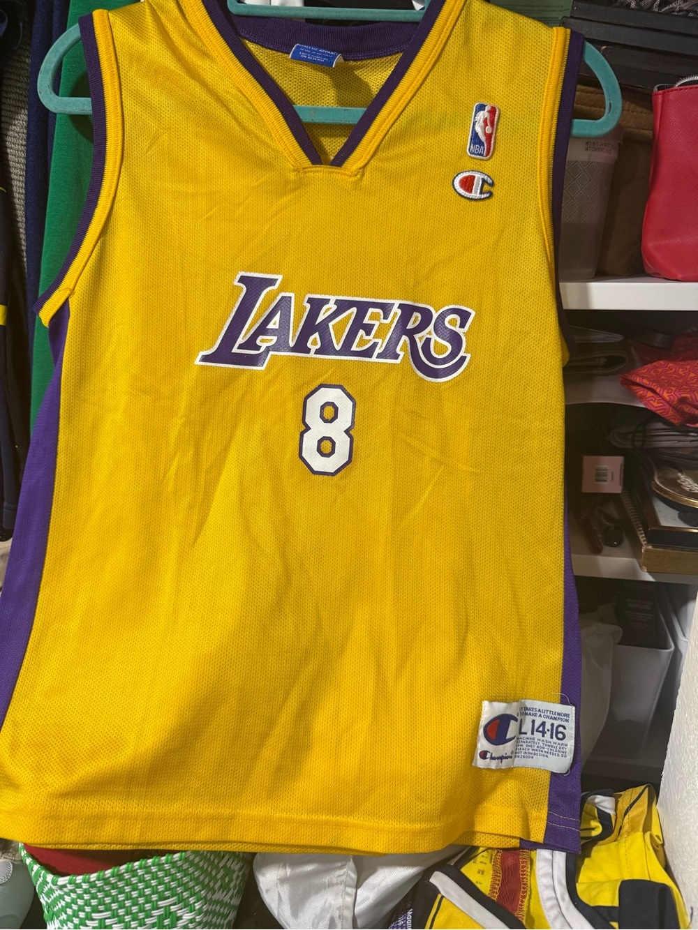 Champion Los Angeles Lakers Yellow & Purple #8 Kids Basketball Jersey